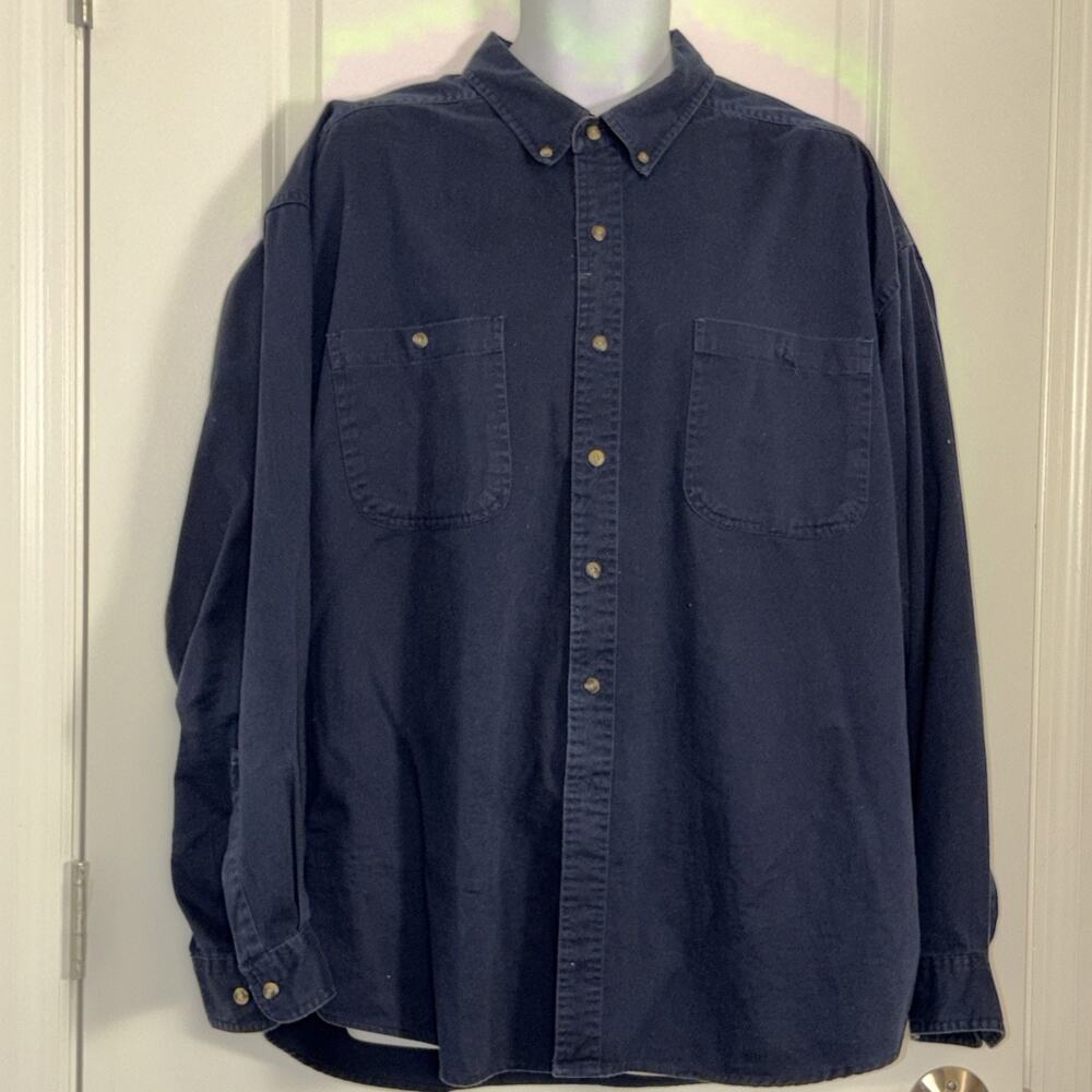 Northwest Territory Men’s Navy Long Sleeve Button Up Shirt 100% Cotton Xl
